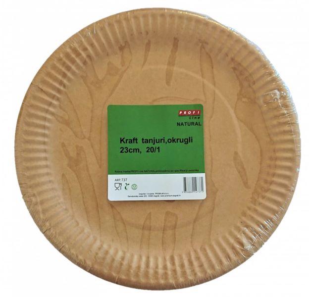 PREMIUM PAPIRNATI KROŽNIK 20/1 23cm KRAFT 737